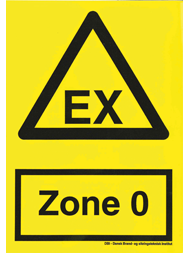 Skilt EX Zone 0, Selvklæbende 