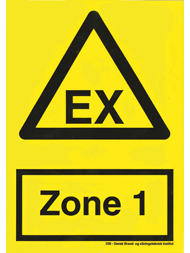 Skilt EX Zone 1, Selvklæbende 