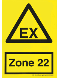 Skilt EX Zone 22, Selvklæbende 