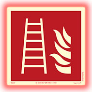 Brandskilt med Redningsstige