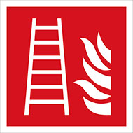 Brandskilt for redningsstige, brandstige